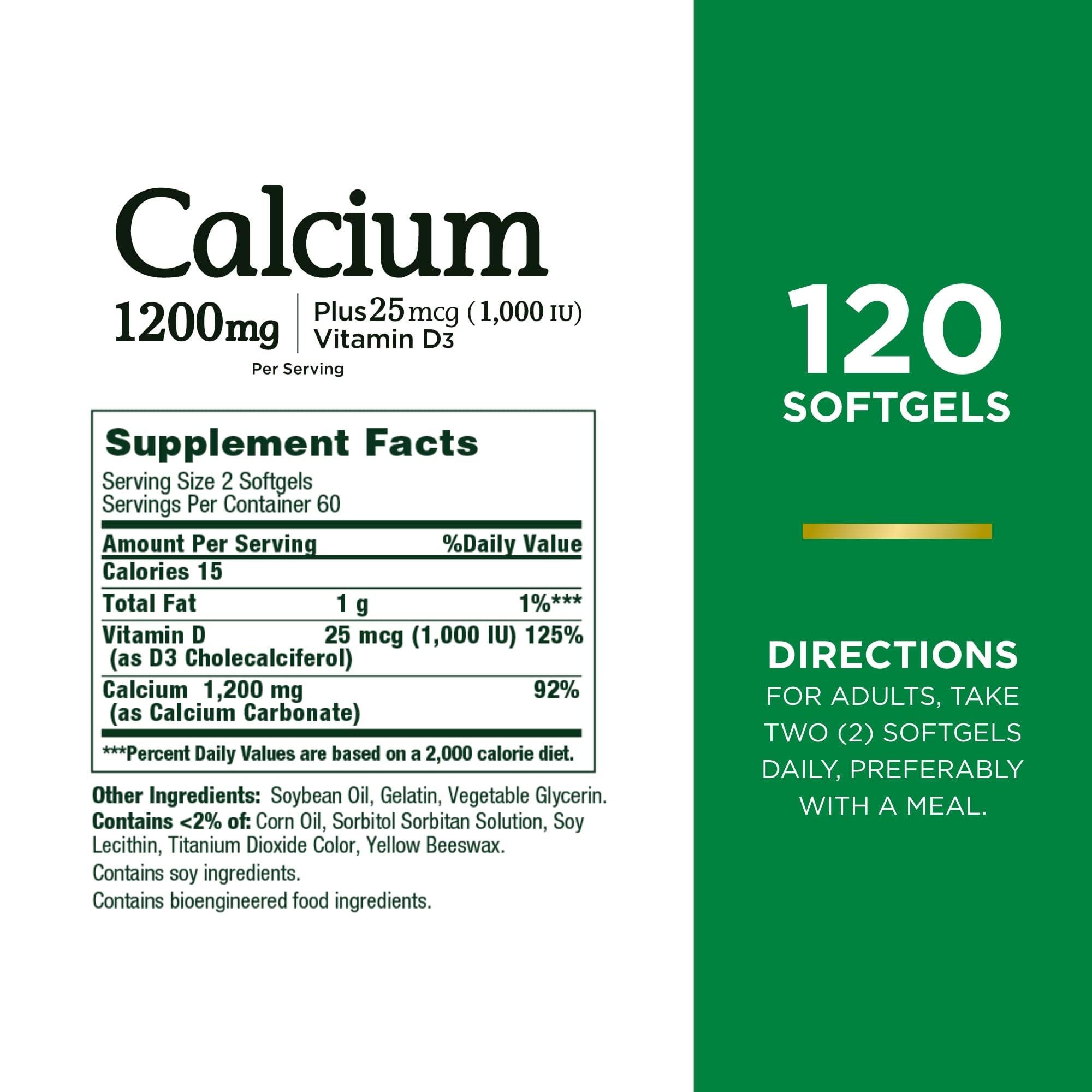 Calcium carbonate and Vitamin D3 softgels close-up