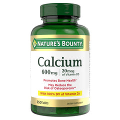 Nature's Bounty Calcium Carbonate & Vitamin D3 bottle label - 250 tablets