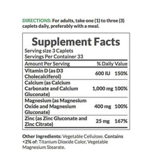 Nutrients Calcium Magnesium Zinc and Vitamin D for bone health