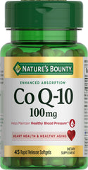 Nature's Bounty CoQ-10 100mg Softgels bottle for heart health