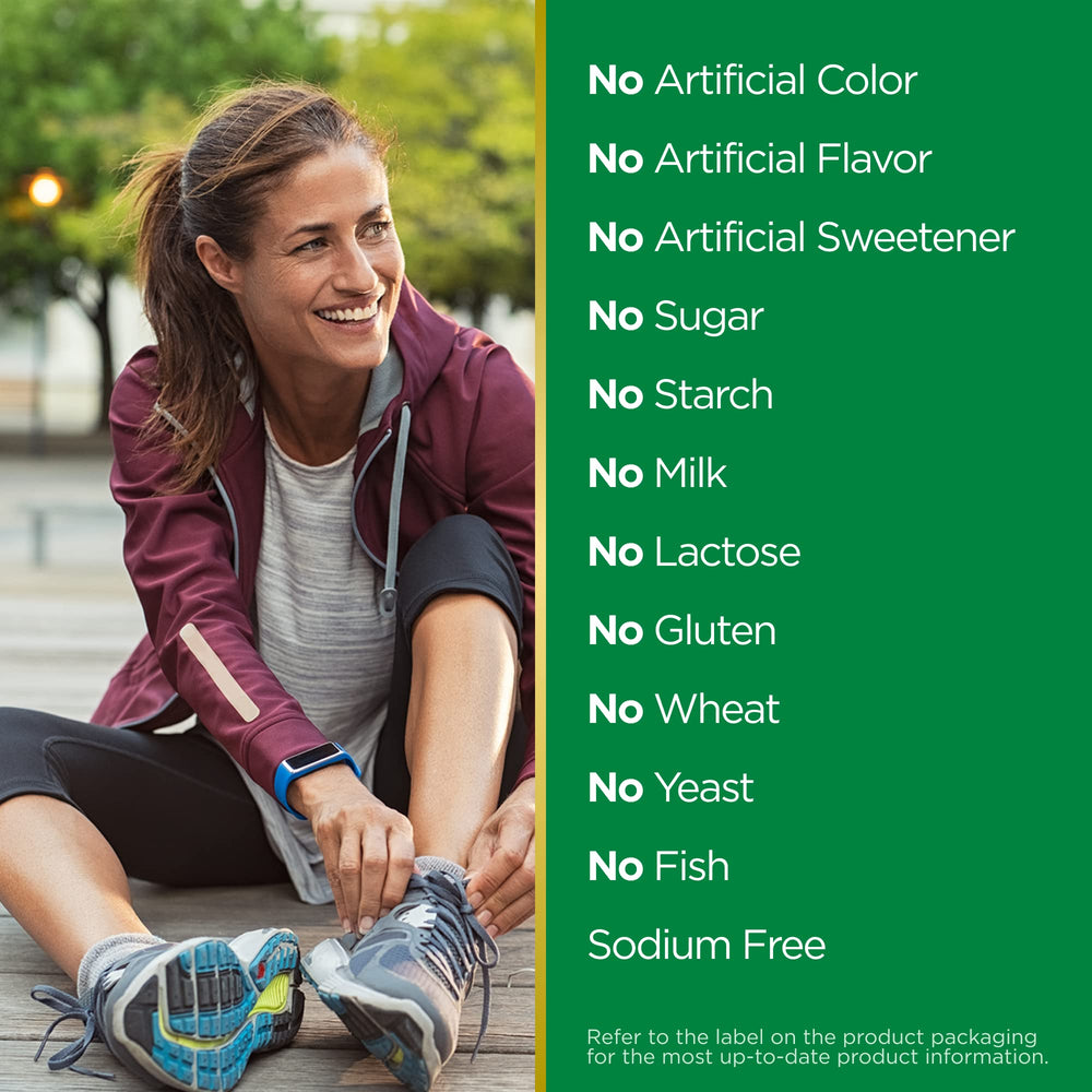 Nature's Bounty CoQ10 Plus L-Carnitine softgels on white background