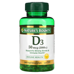 Nature's Bounty D3-2000 IU softgels bottle (240 count) - pack of 2 image 1