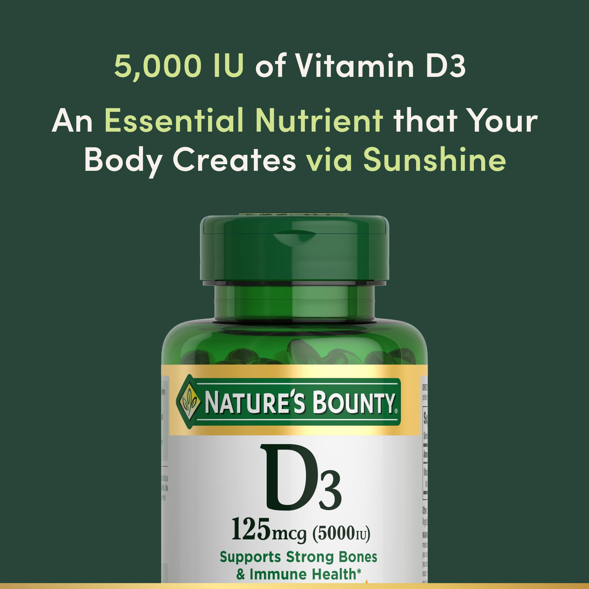 Nature's Bounty D3 softgels daily-use scene for daily wellness