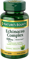 Nature's Bounty Echinacea Complex bottle with 450 mg capsules, 100-count