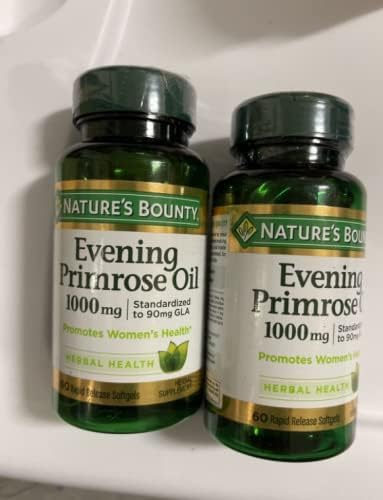 Nature's Bounty Evening Primrose Oil 1000mg, 120 softgels, 2 x 60-count bottles