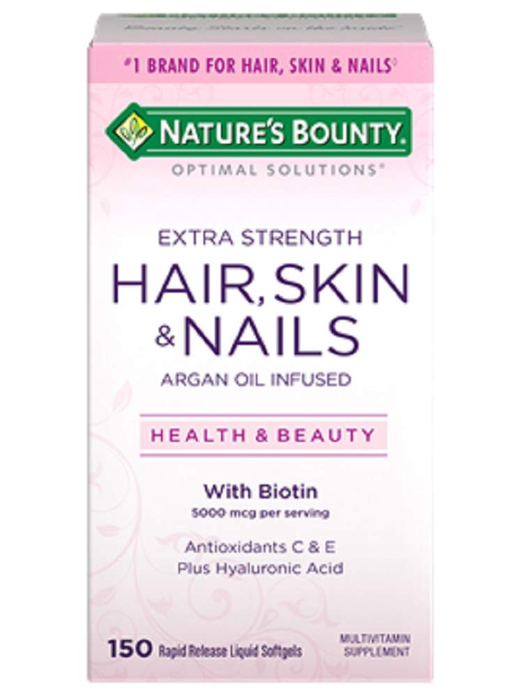 Nature's Bounty Extra Strength Hair Skin Nails bottle label