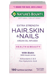 Nature's Bounty Extra Strength Hair Skin Nails bottle label