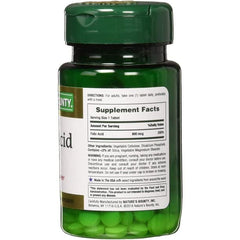 Two Nature's Bounty Folic Acid 800 mcg Maximum Strength bottles (pack of 2)