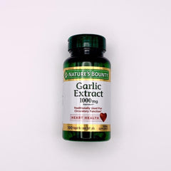 Front view of Nature's Bounty Garlic 1000 mg softgels container