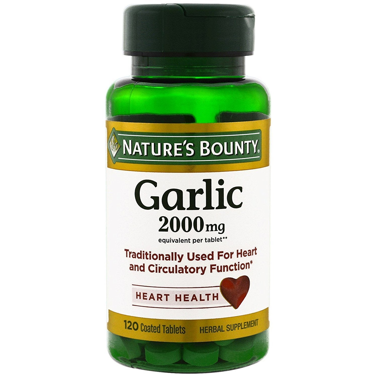 Nature's Bounty Garlic 2000mg - 120 Coated Tablets Pack of 2 Bottles