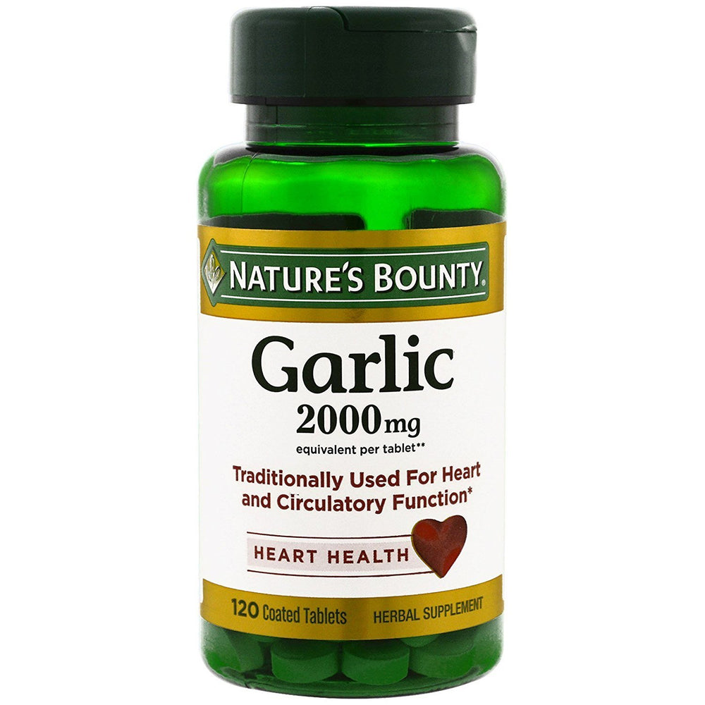 Nature's Bounty Garlic 2000mg - 120 Coated Tablets Pack of 2 Bottles