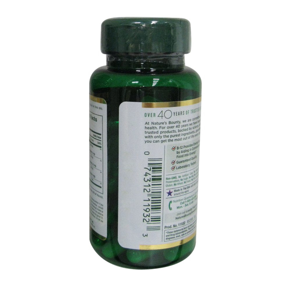 Close-up of Nature's Bounty Ginseng Complex herbal capsules