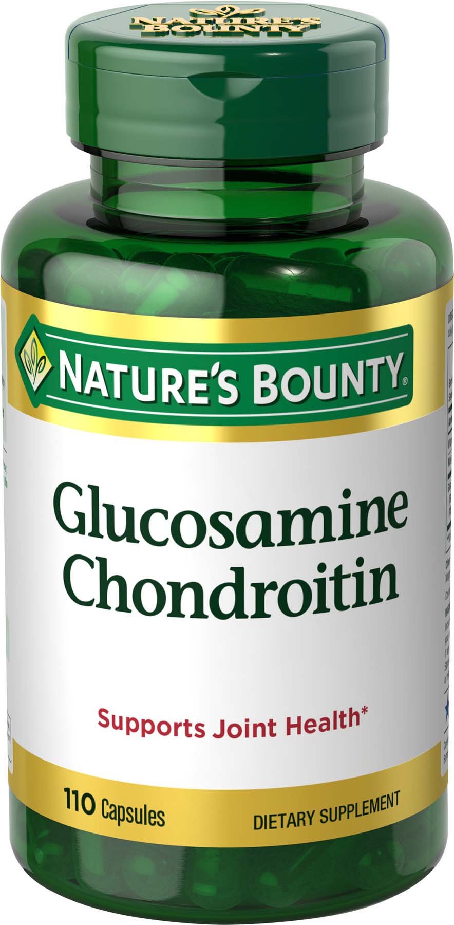Nature's Bounty Glucosamine Chondroitin bottle with 110 capsules