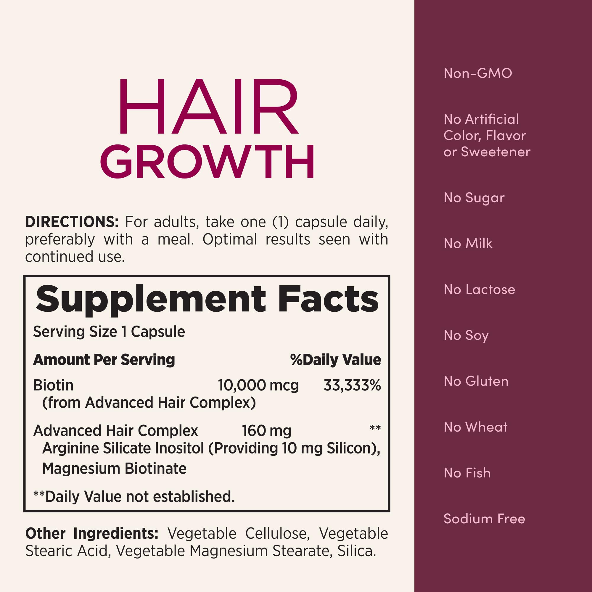 Nature's Bounty Hair Growth logo on packaging