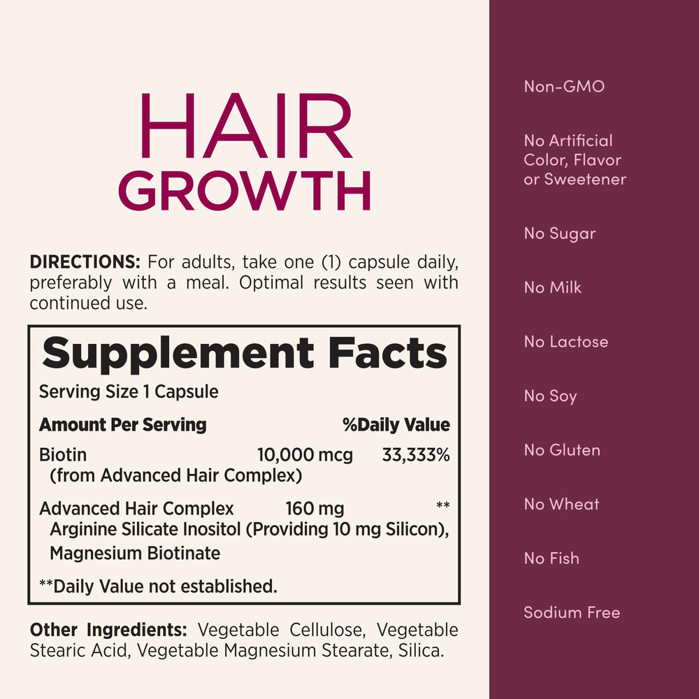 Nature's Bounty Hair Growth logo on packaging