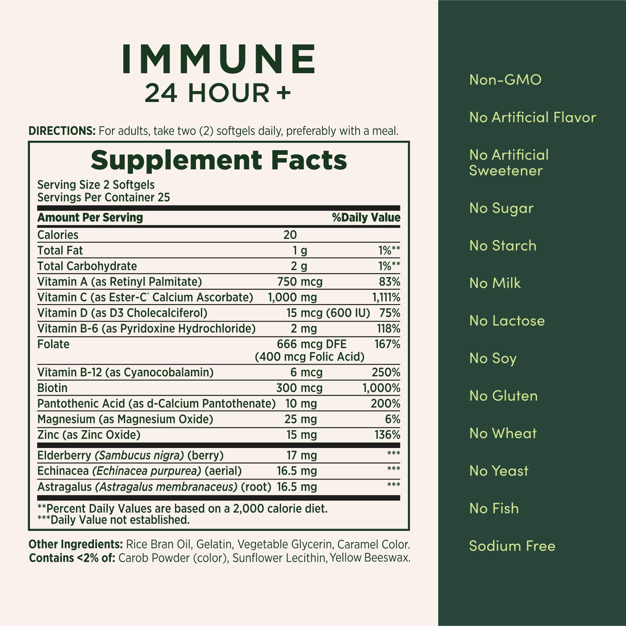 Nature's Bounty Immune 24 Hour+ elderberry and zinc image—antioxidant support.