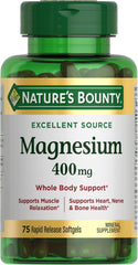 Nature's Bounty Magnesium 400 mg Softgels bottle front