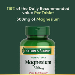 Close-up of magnesium 500 mg tablet with coating