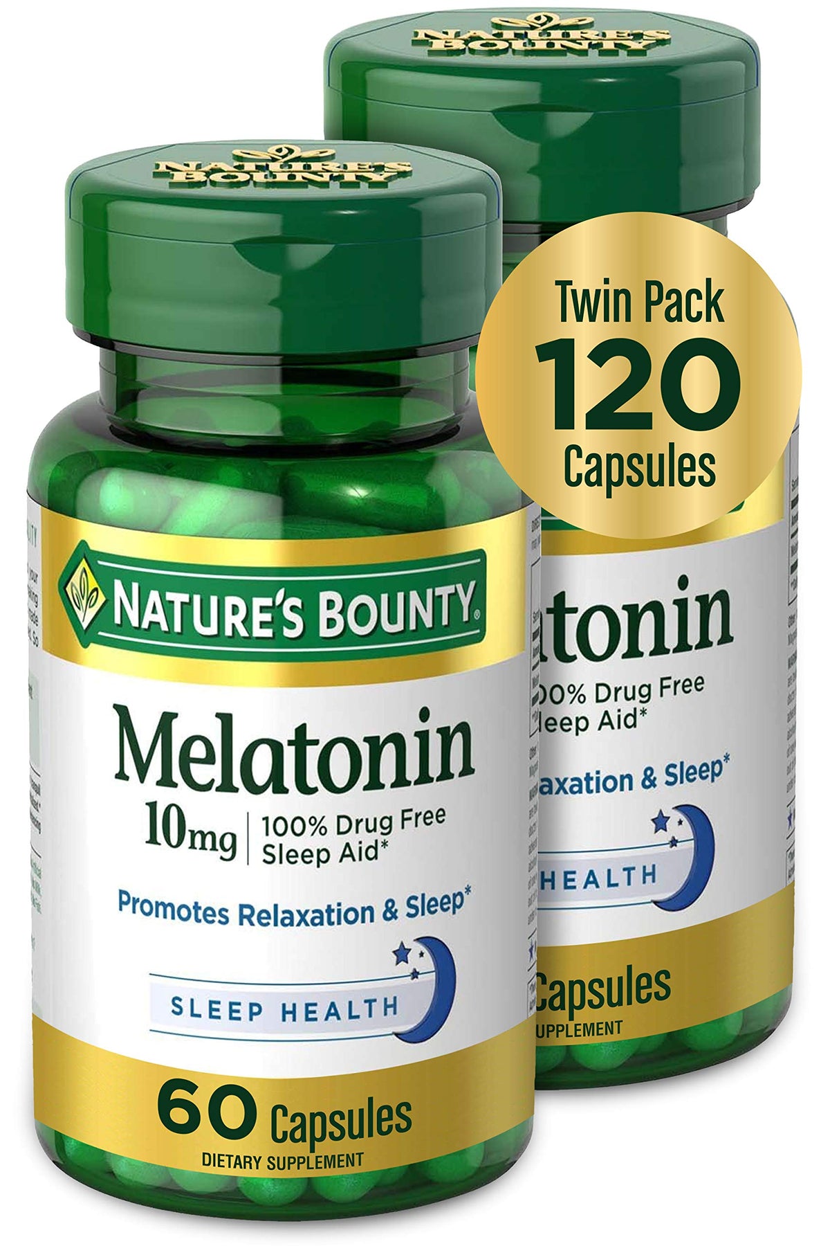 Nature's Bounty Melatonin 10 mg bottle - front view