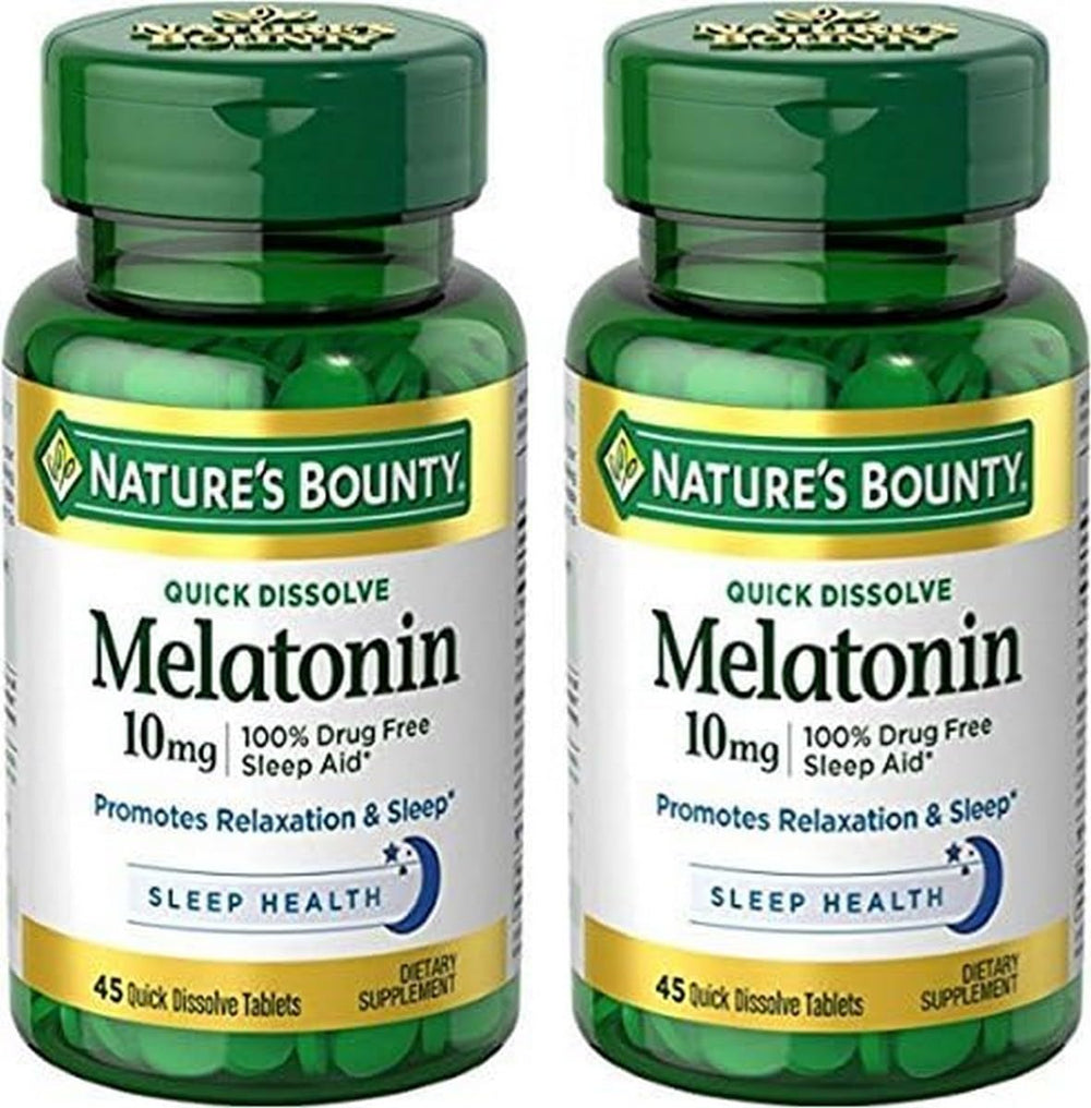 Nature's Bounty Melatonin Quick Dissolve Tablet bottle – 45 count – Pack of 2