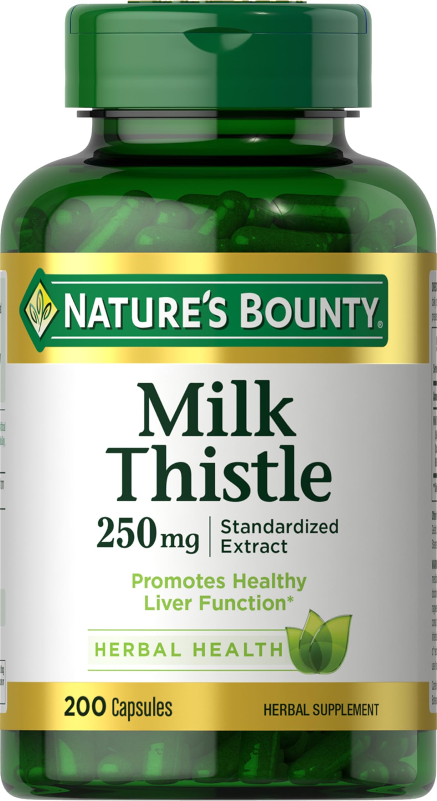Nature's Bounty Milk Thistle 250 mg capsules bottle – 200 count