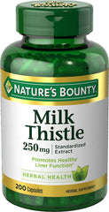 Bottle of Nature's Bounty Milk Thistle 250 mg Capsules – 200 capsules