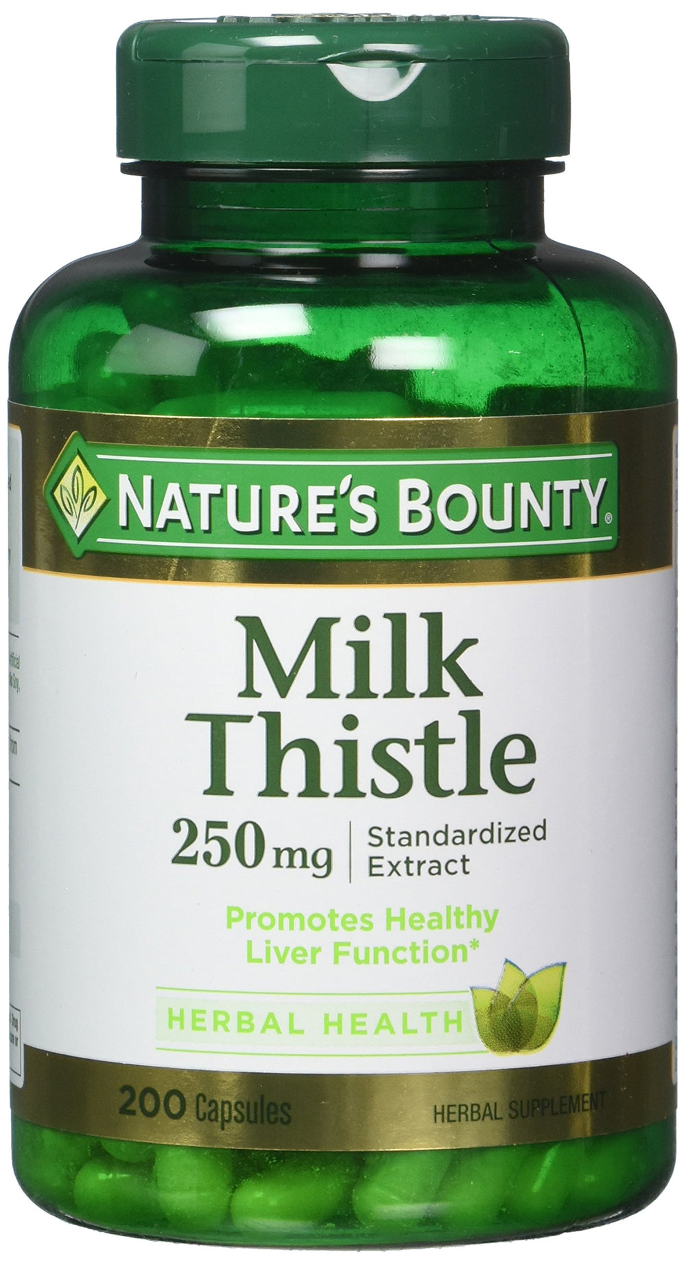 Nature's Bounty Milk Thistle 250 mg capsules bottle – pack of 2