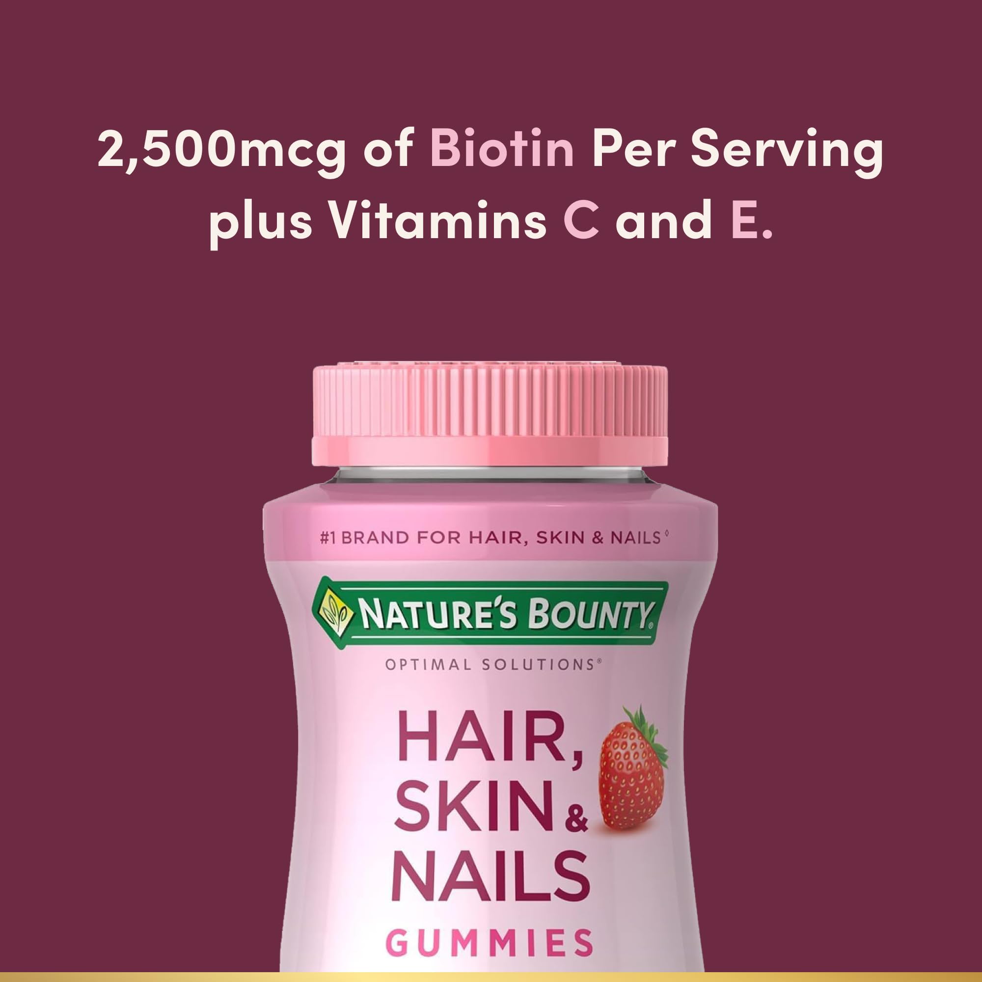 Strawberry-flavored gummies from Nature's Bounty ready for daily use