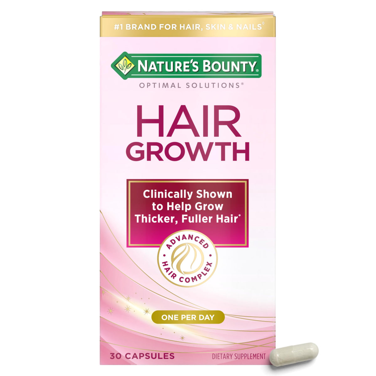 Nature's Bounty Optimal Solutions Hair Growth bottle front view