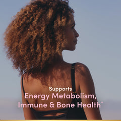 Product label showing immune support and energy benefits