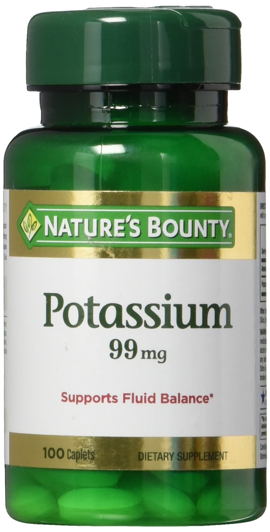 Nature's Bounty Potassium Gluconate 99 mg bottle — front view