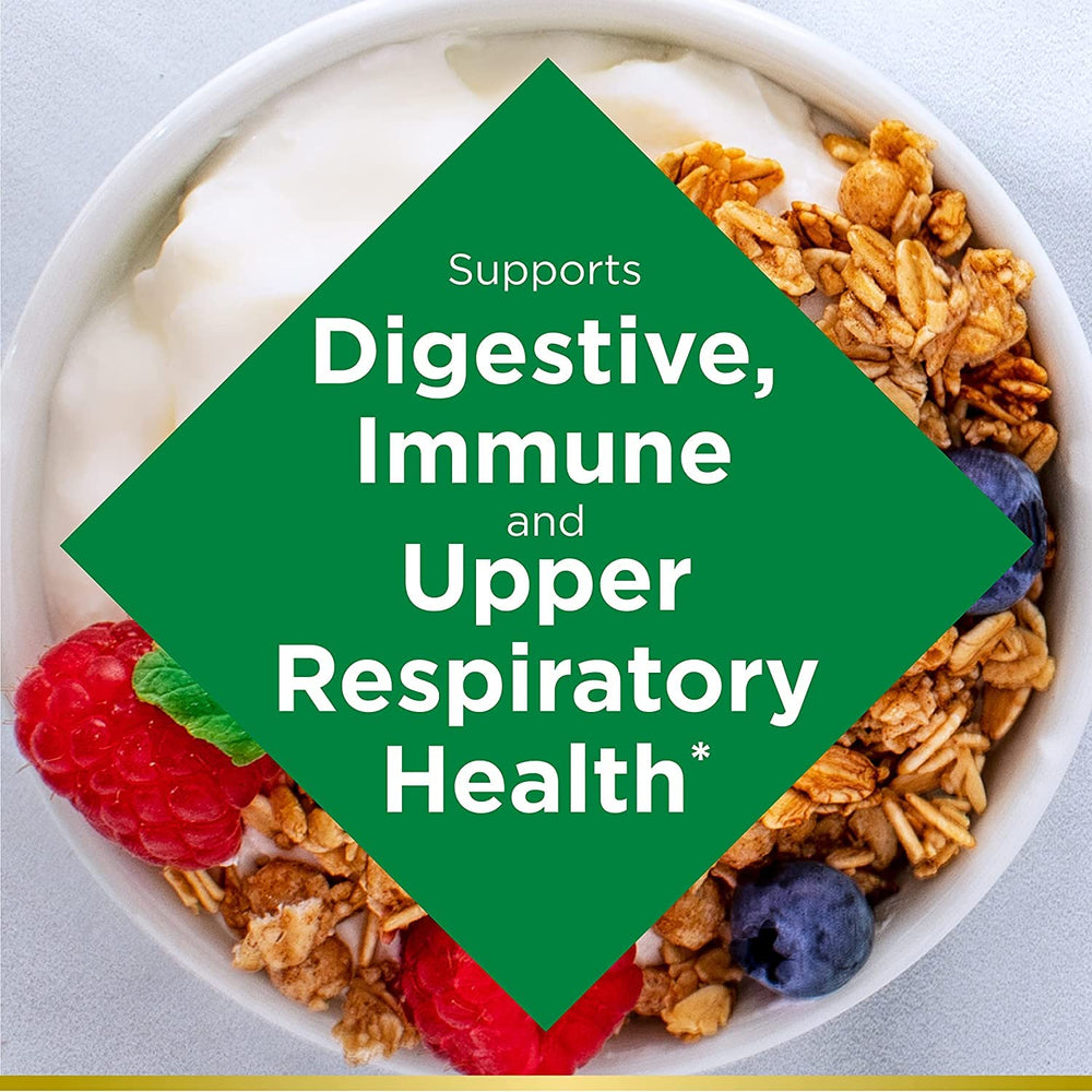 Label highlighting probiotic strains and daily CFU