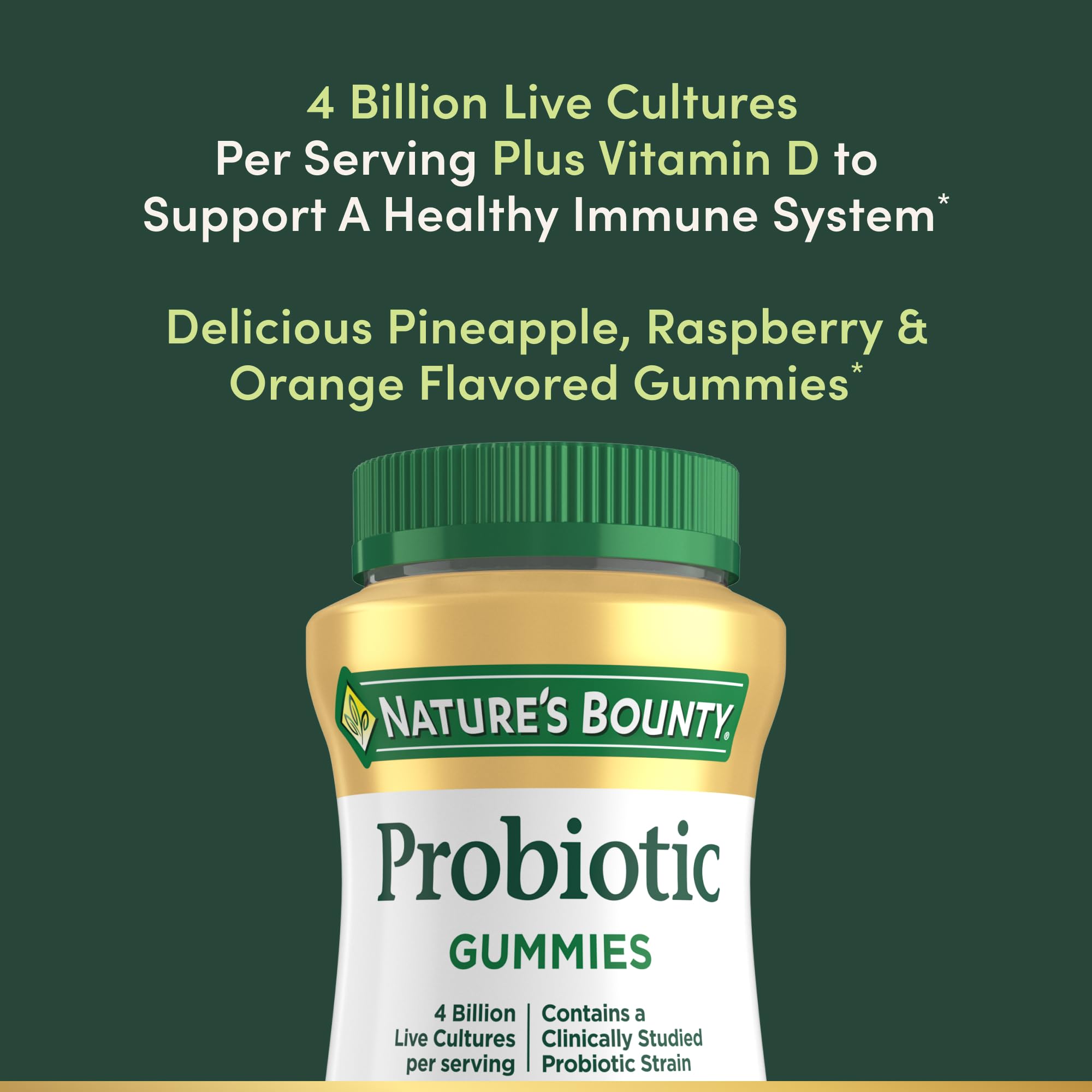 Bottle highlighting Vitamin D for immune support
