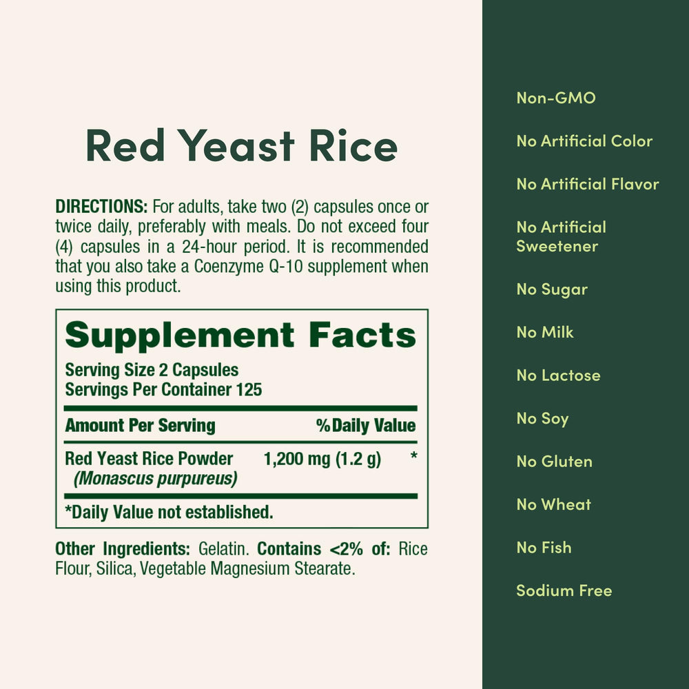 250-count bottle of Nature's Bounty Red Yeast Rice