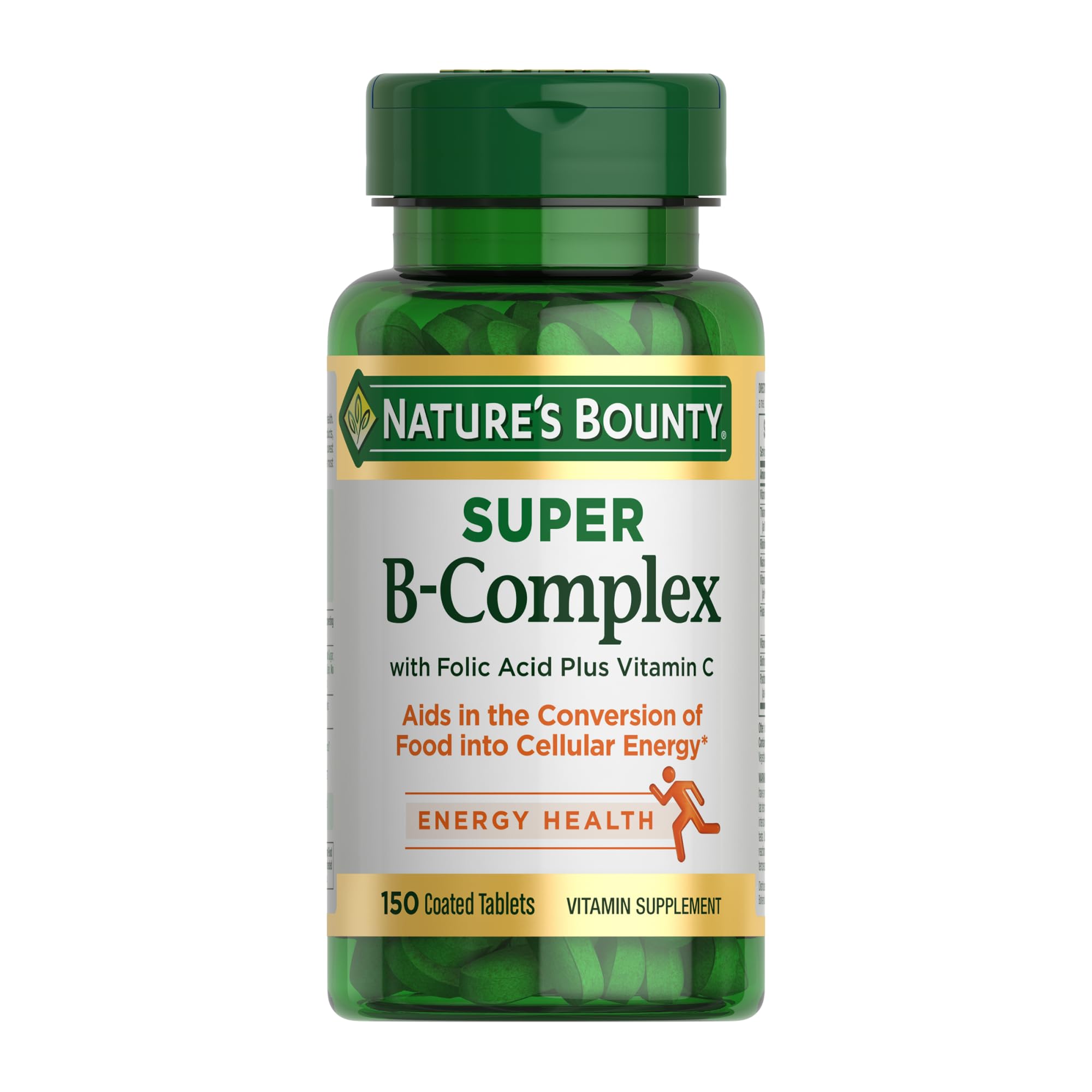 Nature's Bounty Super B-Complex bottle with pills for daily energy support