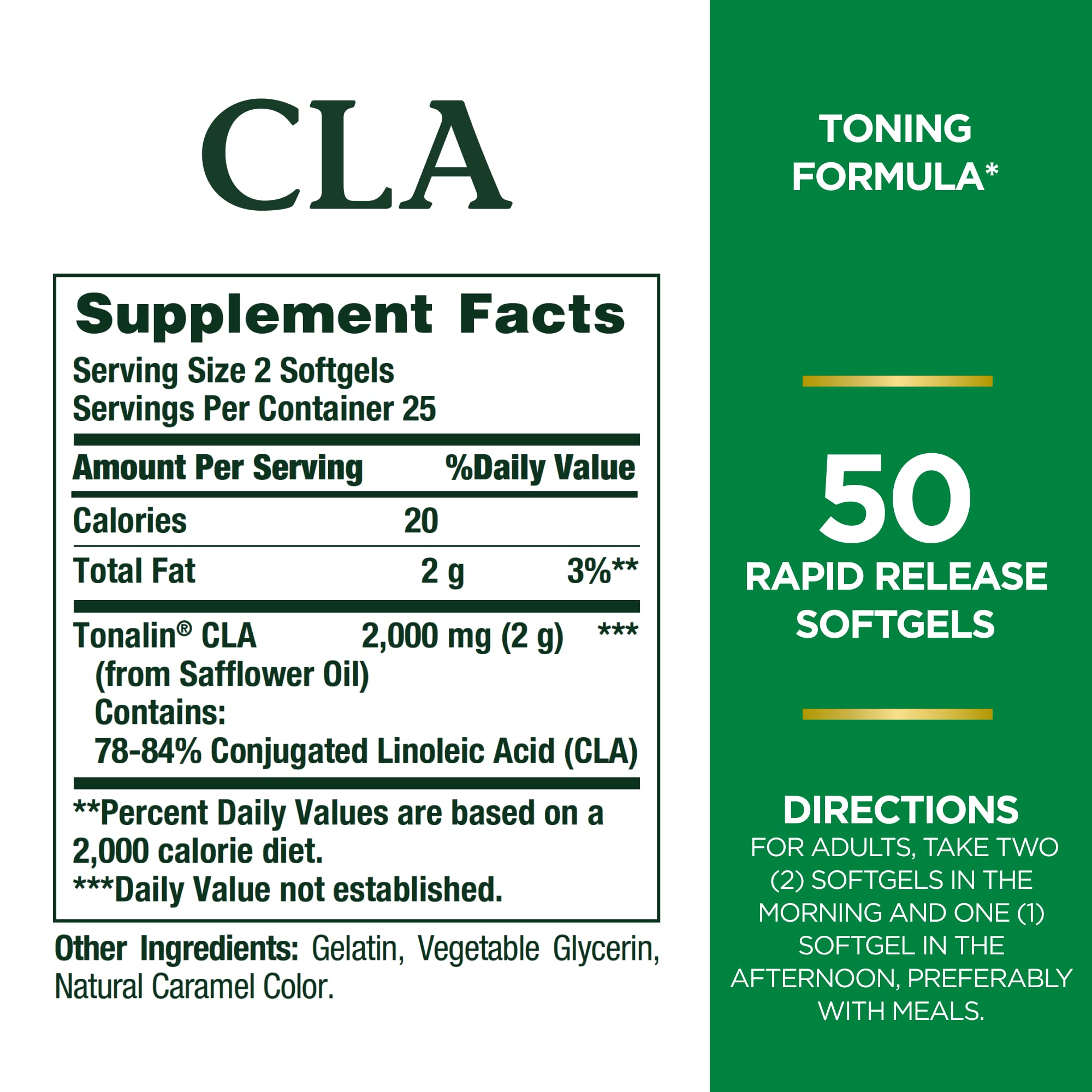 Close-up of Tonalin CLA 1000mg softgels