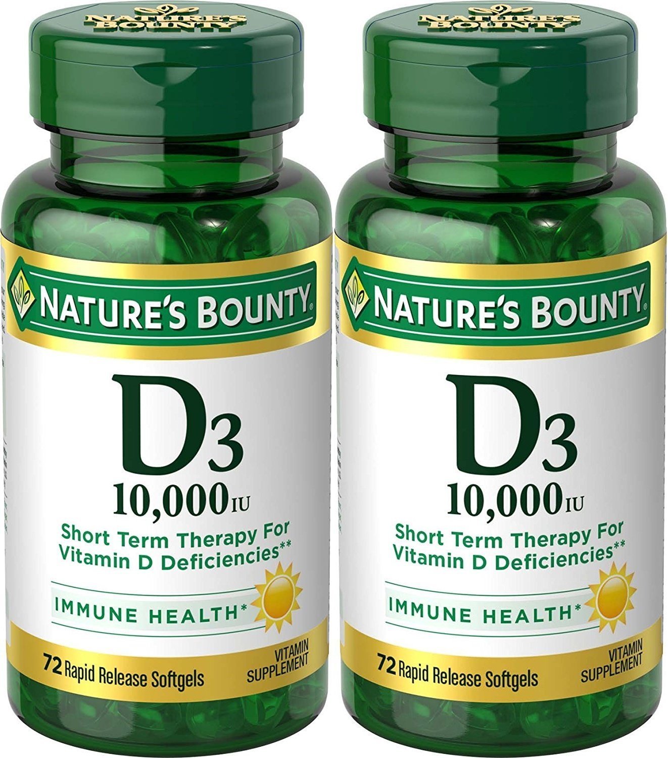 Nature's Bounty Ultra Strength Vitamin D3 10,000 IU softgels – 72 count, 2-pack