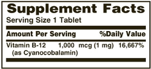 Vitamin B-12 1000 mcg tablets from Nature's Bounty