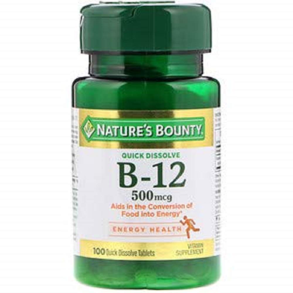 Nature's Bounty Vitamin B-12 500 mcg microlozenges bottle - 100 count