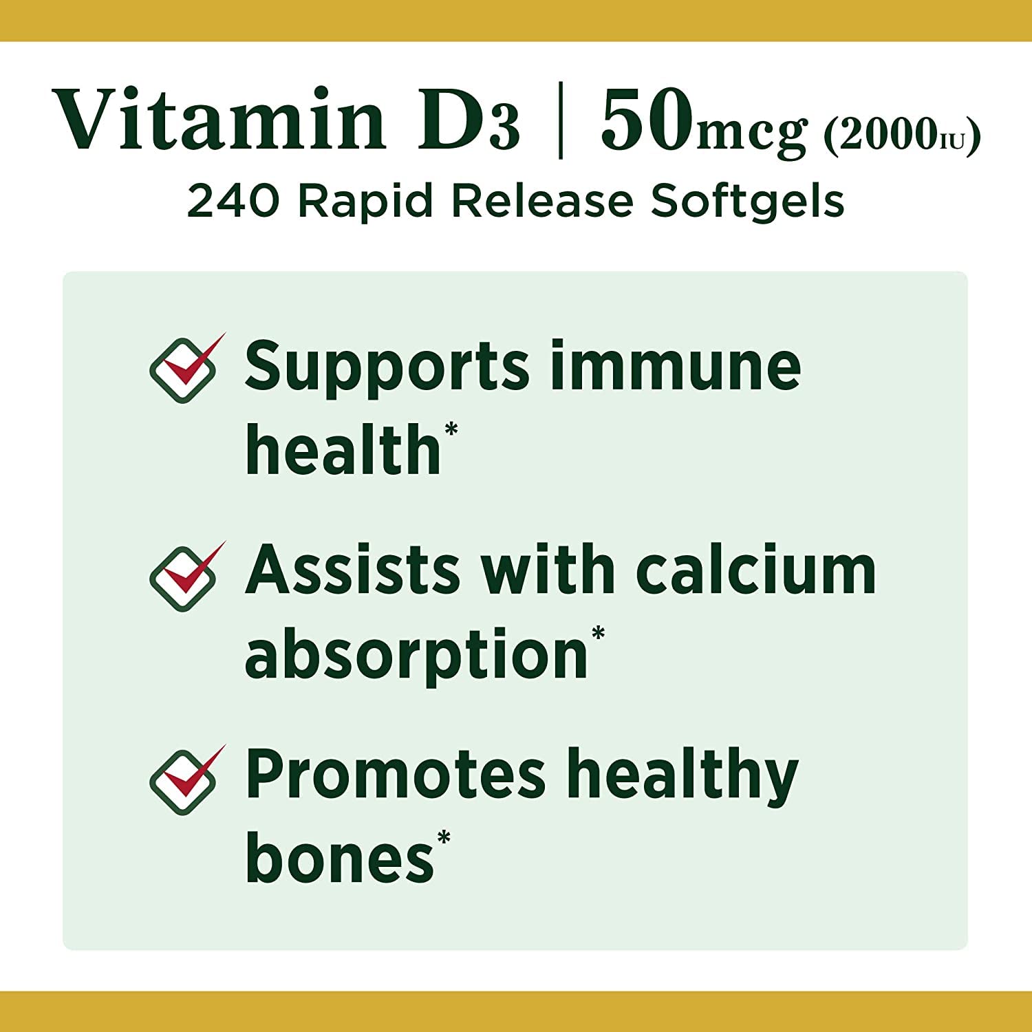 Close-up of Vitamin D3 softgels capsules