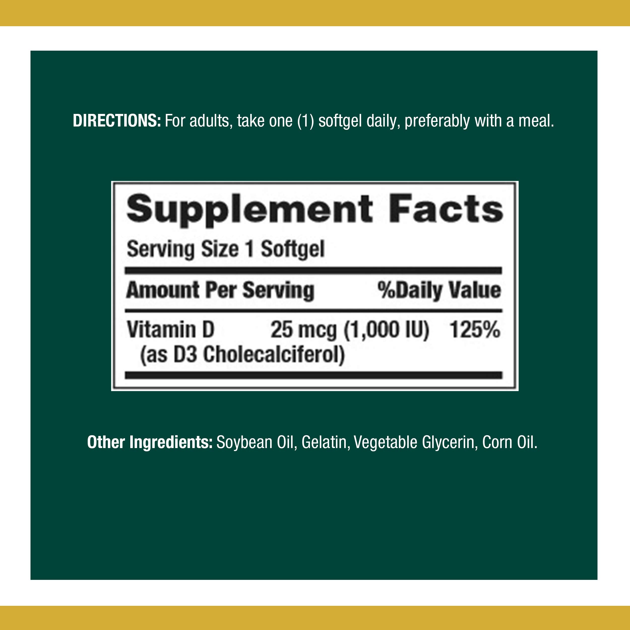 Close-up of individual Vitamin D3 softgel capsules