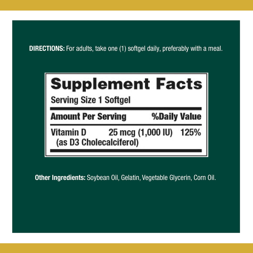 Close-up of individual Vitamin D3 softgel capsules
