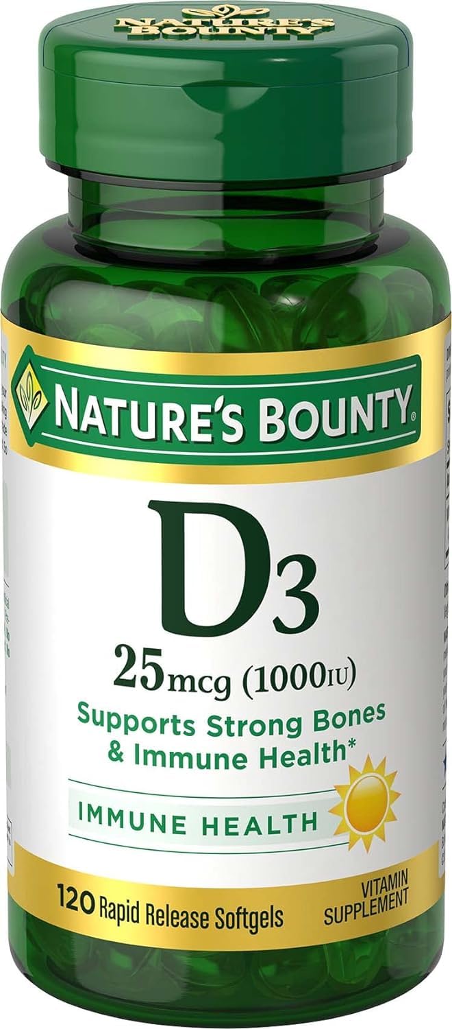 Nature's Bounty Vitamin D3 1000IU softgels bottle - 4-pack