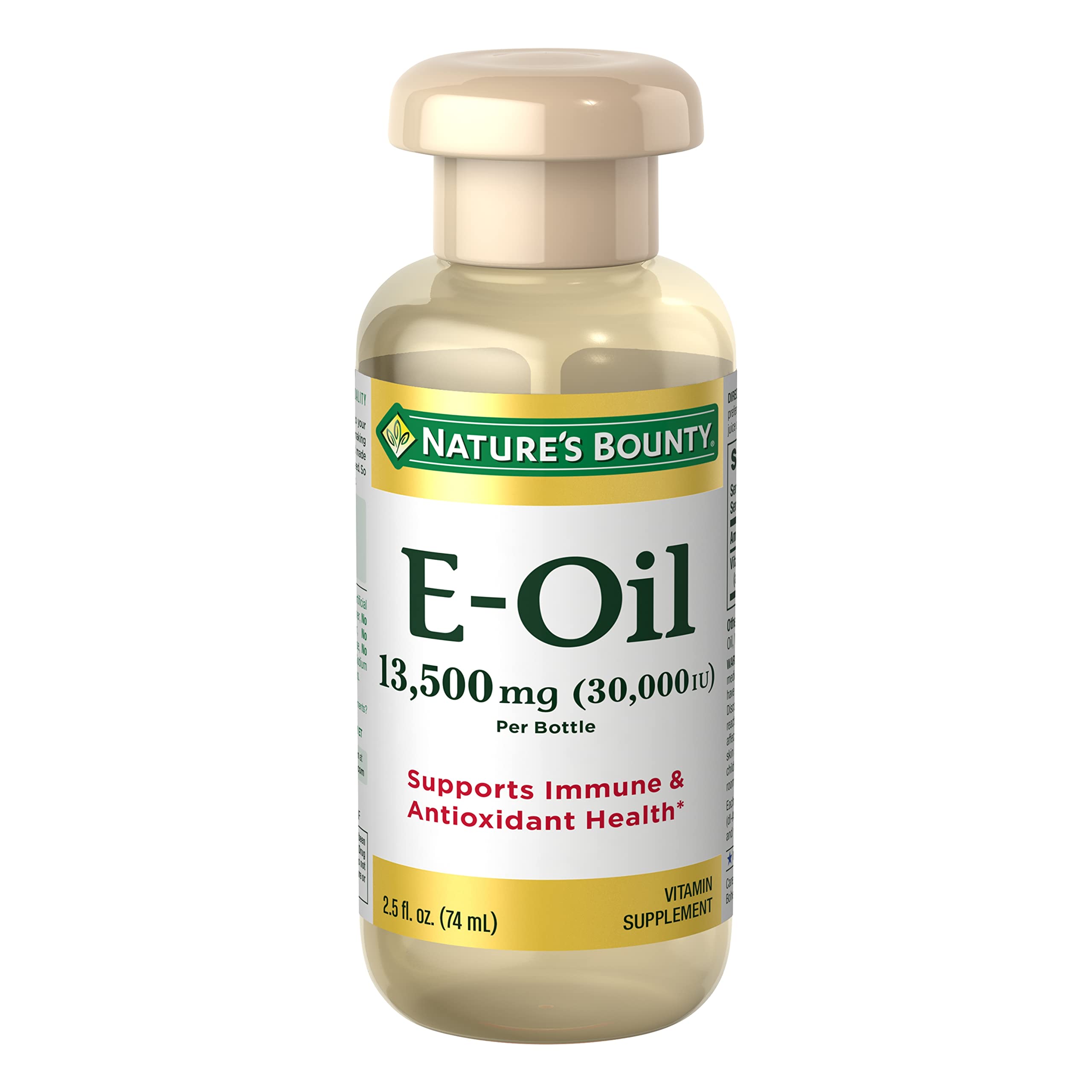 Nature’s Bounty Vitamin E Oil 2.5 oz bottle – front view