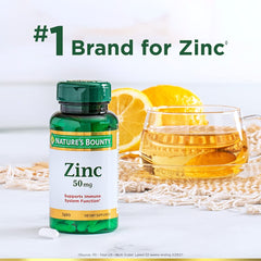 Pack of two Nature's Bounty Zinc 50 mg caplets unflavored