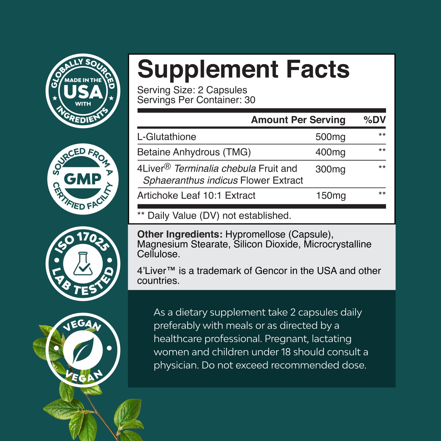 Natures Craft 4Liver blend ingredients with Terminalia chebula and Sphaeranthus indicus