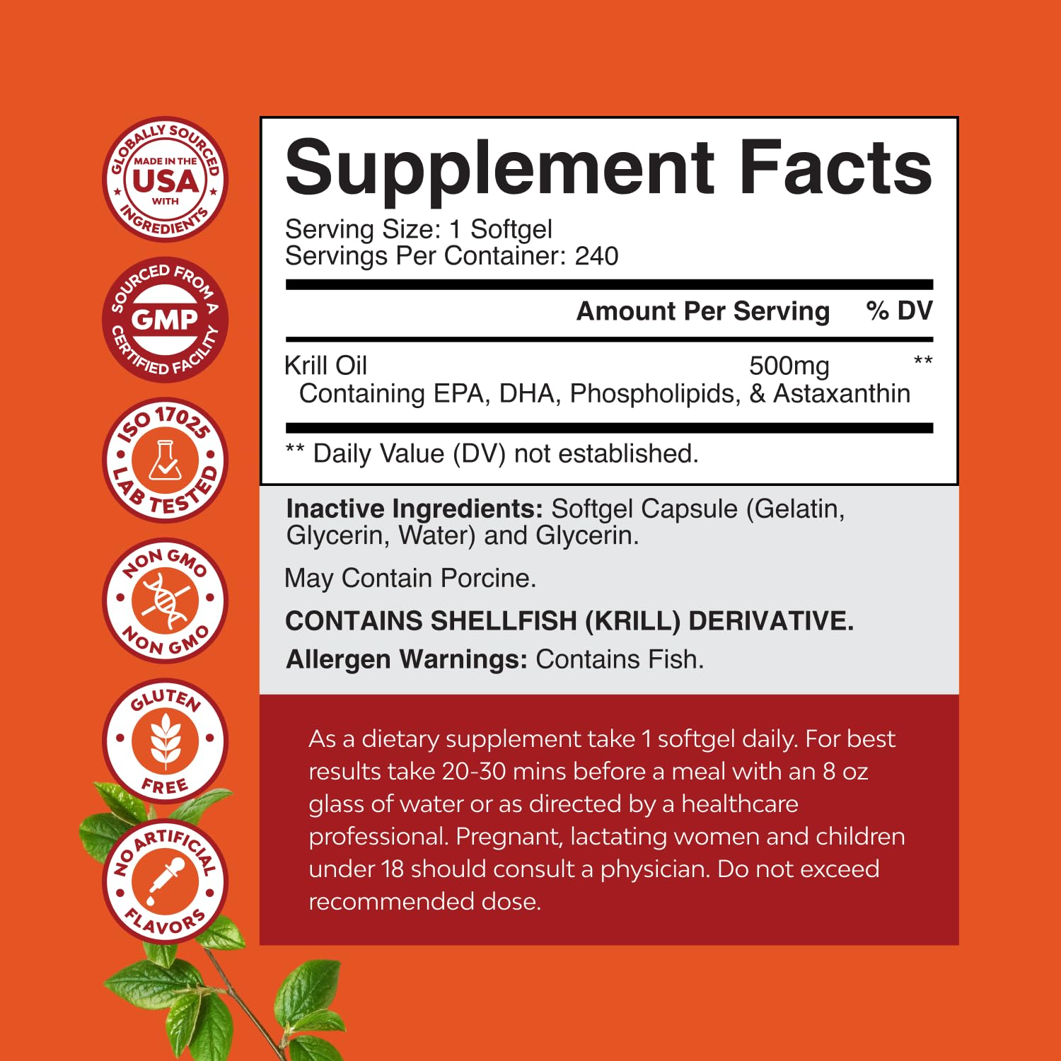Astaxanthin capsules and krill oil softgels