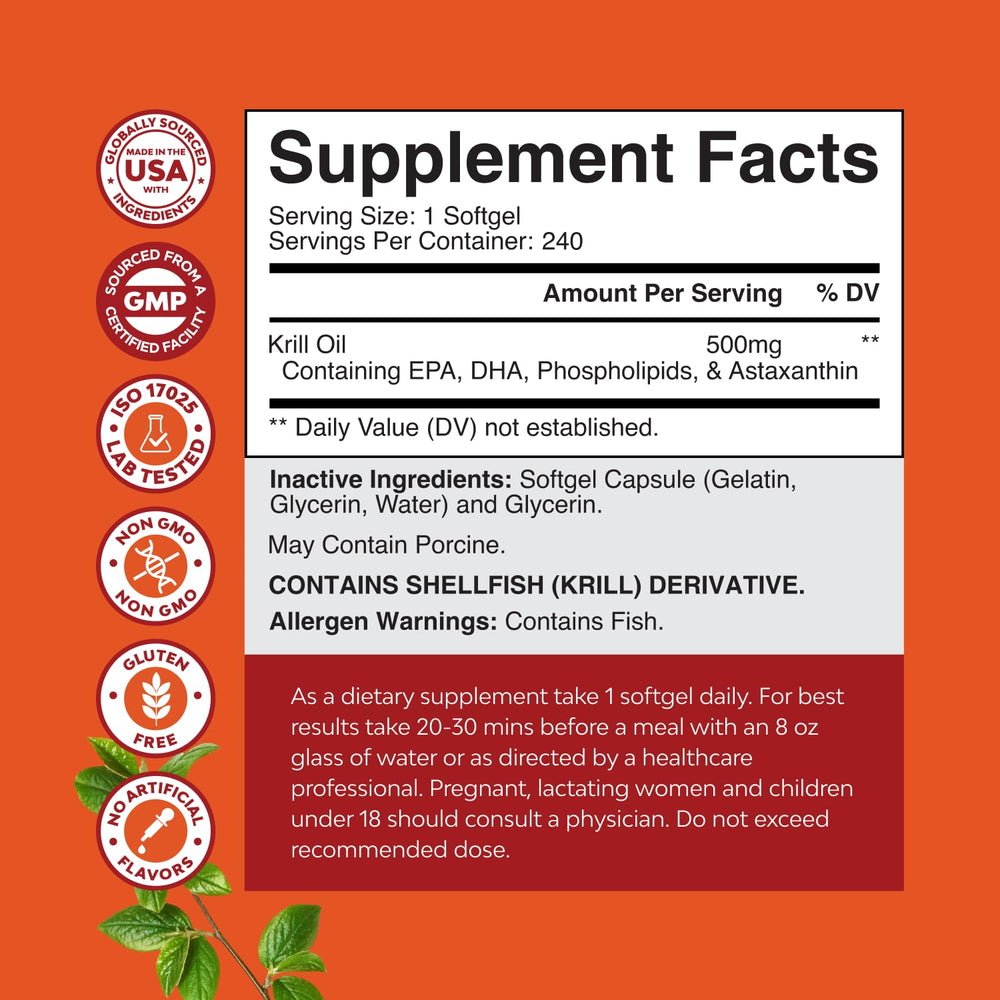 Astaxanthin capsules and krill oil softgels