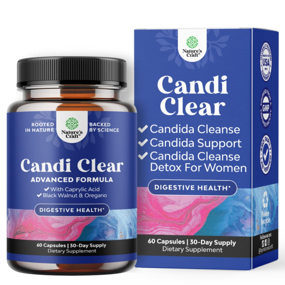 Natures Craft Candi-Clear bottle front showing label for gut detox support.