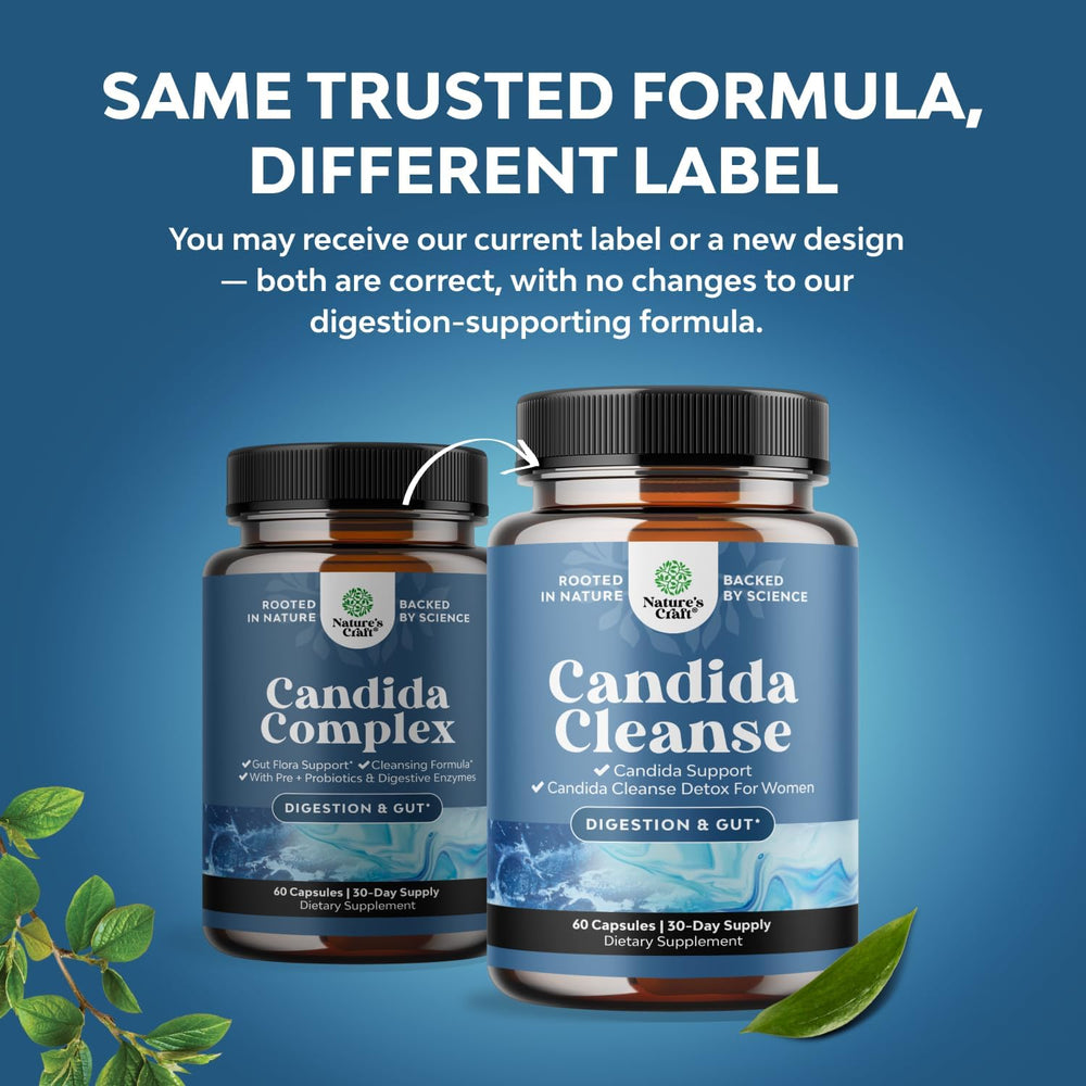 Natures Craft Candida Cleanse herbal ingredients like oregano and black walnut.